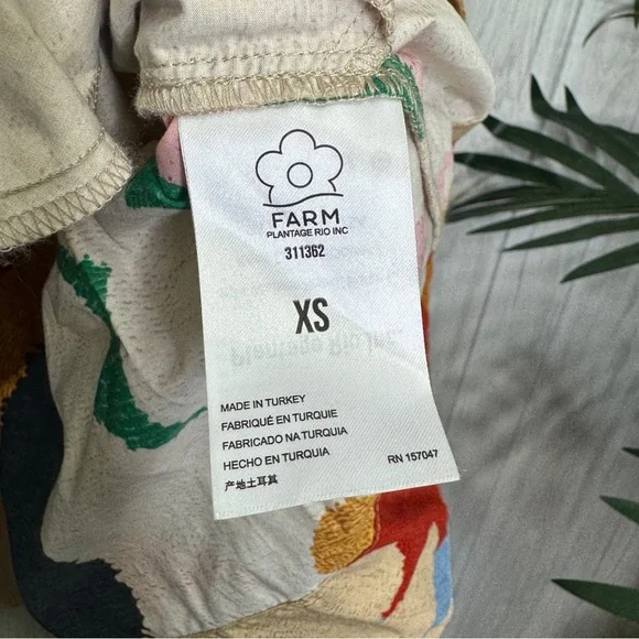 Farm Rio Super Fun Daisy Mini Dress Puff Sleeve size XS Extra Small - Picture 10 of 11